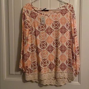 Cato. Lace trim blouse